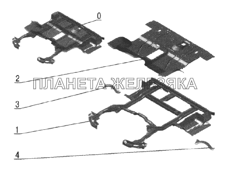 Каркас с полом передний (3221-5101012-20) ГАЗ-2705, 3221 (куз. детали)